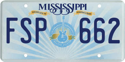 MS license plate FSP662