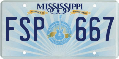 MS license plate FSP667
