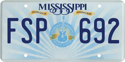 MS license plate FSP692