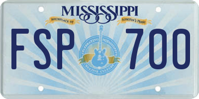 MS license plate FSP700