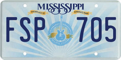 MS license plate FSP705