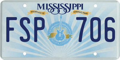MS license plate FSP706