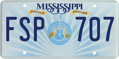MS license plate FSP707