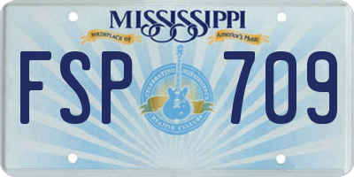 MS license plate FSP709