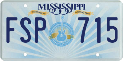 MS license plate FSP715