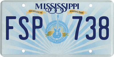 MS license plate FSP738