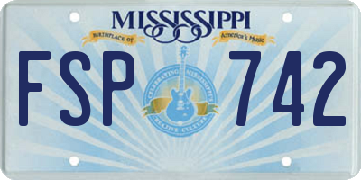 MS license plate FSP742