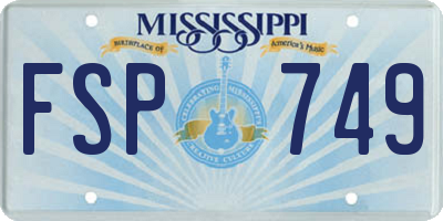 MS license plate FSP749