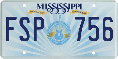 MS license plate FSP756