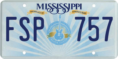 MS license plate FSP757