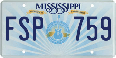 MS license plate FSP759