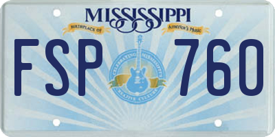 MS license plate FSP760