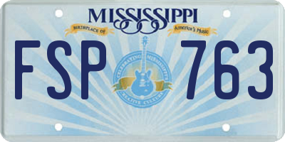 MS license plate FSP763