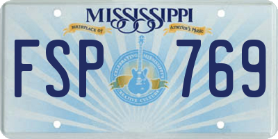 MS license plate FSP769