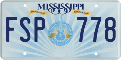 MS license plate FSP778