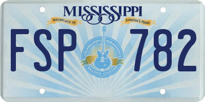 MS license plate FSP782
