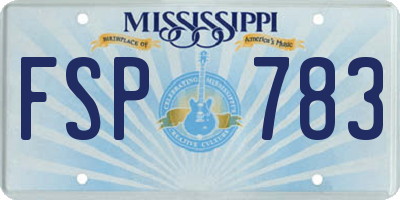 MS license plate FSP783