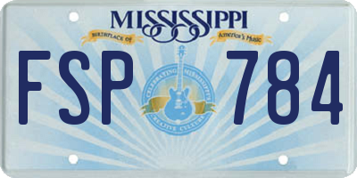 MS license plate FSP784