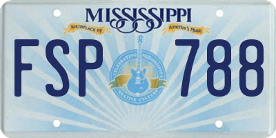 MS license plate FSP788