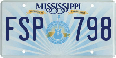 MS license plate FSP798