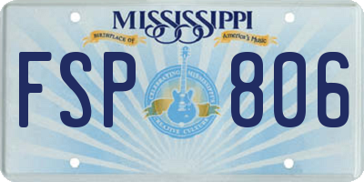 MS license plate FSP806