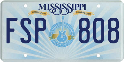 MS license plate FSP808