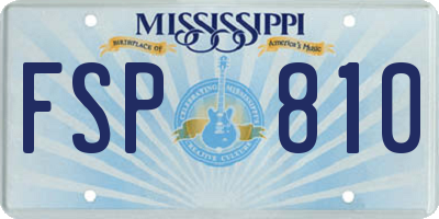 MS license plate FSP810