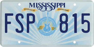 MS license plate FSP815