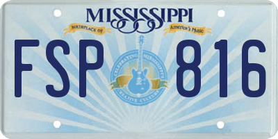 MS license plate FSP816