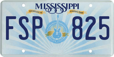 MS license plate FSP825