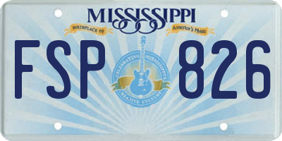 MS license plate FSP826