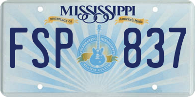 MS license plate FSP837