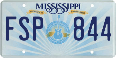 MS license plate FSP844