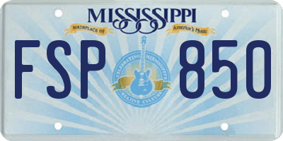 MS license plate FSP850