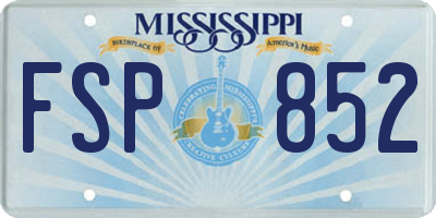 MS license plate FSP852