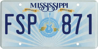 MS license plate FSP871