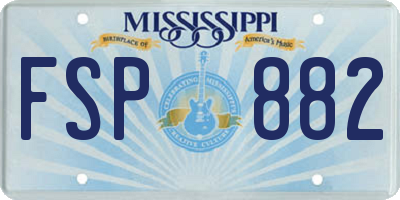 MS license plate FSP882