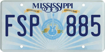 MS license plate FSP885