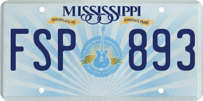 MS license plate FSP893