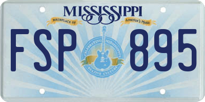 MS license plate FSP895