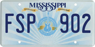 MS license plate FSP902
