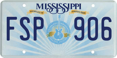 MS license plate FSP906