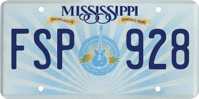 MS license plate FSP928
