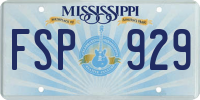 MS license plate FSP929