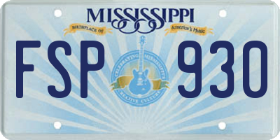 MS license plate FSP930