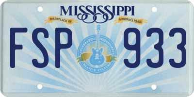 MS license plate FSP933
