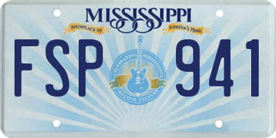 MS license plate FSP941