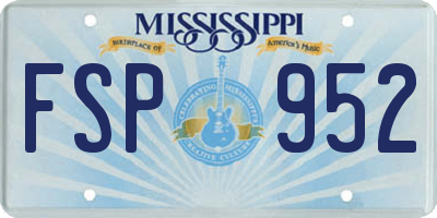 MS license plate FSP952