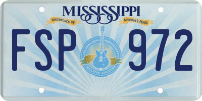 MS license plate FSP972