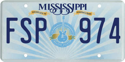 MS license plate FSP974